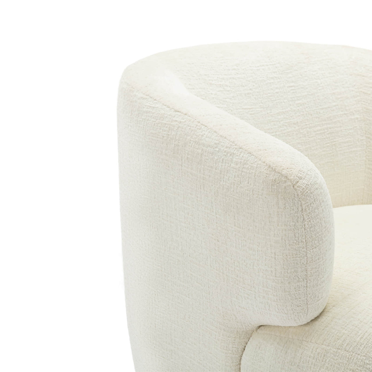 30" Wide Chenille Upholstered Swivel Accent Chair Boucle Swivel Barrel Chair