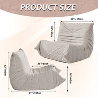 Adult Bean Bag Chair,Memory Foam Togo Sofa,Lazy Floor Sofa, Ergonomically Designed Fireplace Chair, Multi-functional Chair for Living Room and Bedroom