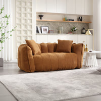 2 Seater Fluffy Bean Bag Chair with High Resilience Foam Core, Comfortable Lazy Sofa For Living Room, Dining Room, Bedroom, Square Recliner Sofa for Adults to Gaming, Reading, Watching TV, Olive Green