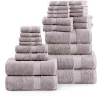 Casa Platino 100% Ring-Spun Cotton Bath Towels Set of 24 - 2 Bath Sheets, 2 Gym Towel, 2 Bath, 4 Fingertip, 6 Hand, 8 Washcloths, Gentle on Body, Quick Dry, Everyday Use – White
