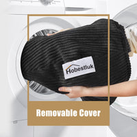 3.5FT Bean Bag Chair Adult Bean Bag Chair Large Bean Bag Chair with Filler Included Teardrop Bean Bag Chair with Removable Cover for Bedroom Living Room - (Large, Black)