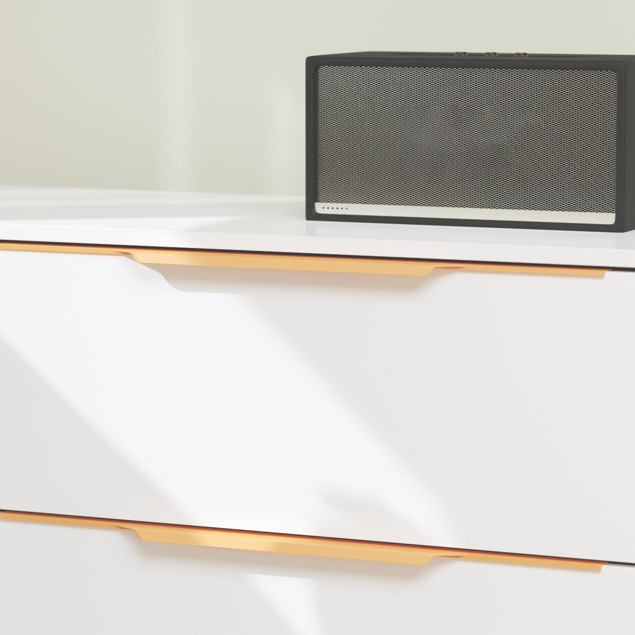 6-Drawer Double Dresser for Bedroom, White, MDF