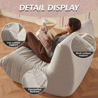 Adult Bean Bag Chair,Memory Foam Togo Sofa,Lazy Floor Sofa, Ergonomically Designed Fireplace Chair, Multi-functional Chair for Living Room and Bedroom
