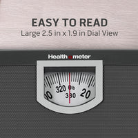Health o meter Compact Dial Bathroom Scale, 330 lb. Capacity, Sturdy Metal Platform