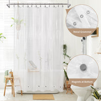 Barossa Design PEVA Clear Plastic Shower Curtain Liner Bathroom with 6 Magnets, Heavy Duty & Waterproof-72