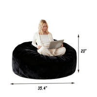 zyoiszvq 3ft Bean Bag Chair for Adults with Filling Memory Foam,Adult Bean Bag Chair with Removable Flannel Cover,Living Room,Bedroom,Dorm