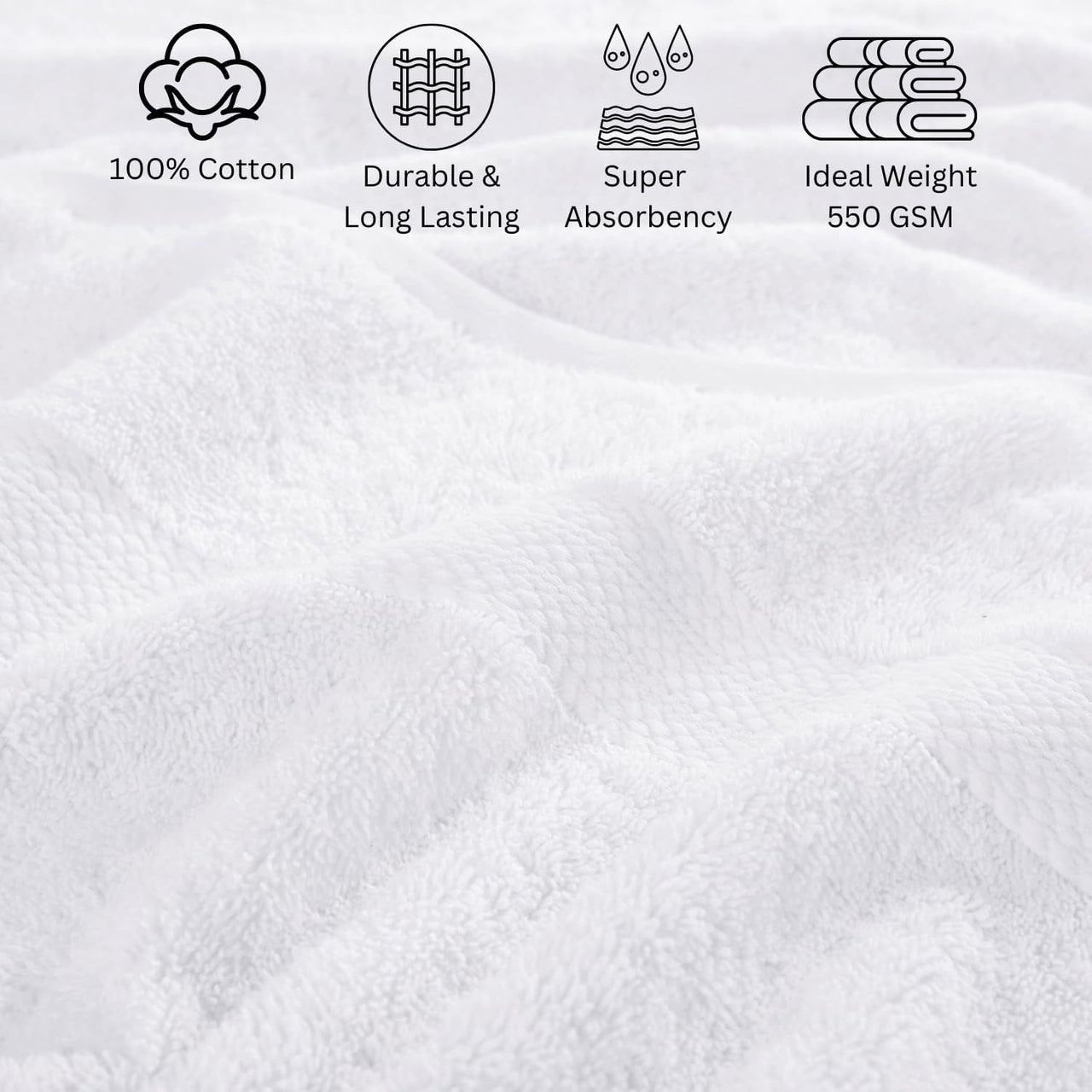 Casa Platino 100% Ring-Spun Cotton Bath Towels Set of 24 - 2 Bath Sheets, 2 Gym Towel, 2 Bath, 4 Fingertip, 6 Hand, 8 Washcloths, Gentle on Body, Quick Dry, Everyday Use – White