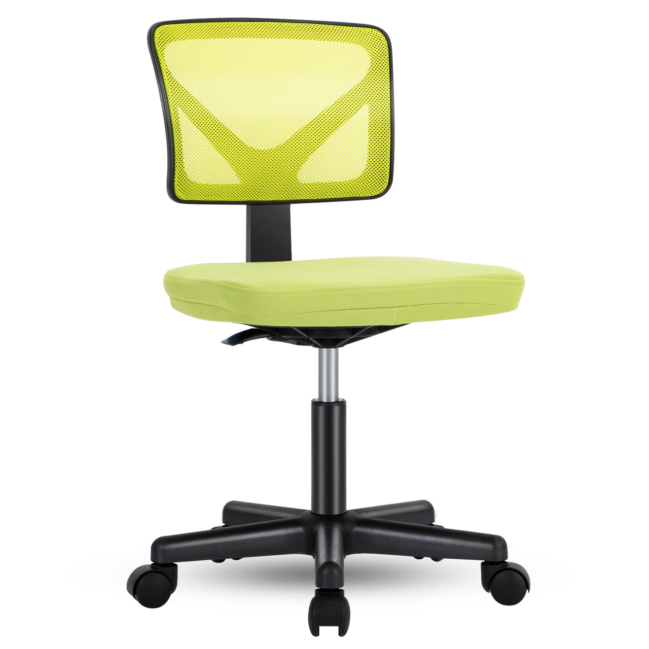 Yoyomax Computer Chair, Armless Ergonomic Desk Chair, Adjustable Swivel Small Office Chair with Lumbar Support and Wheels for Small Spaces, Green