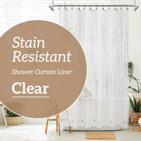 Barossa Design PEVA Clear Plastic Shower Curtain Liner Bathroom with 6 Magnets, Heavy Duty & Waterproof-72