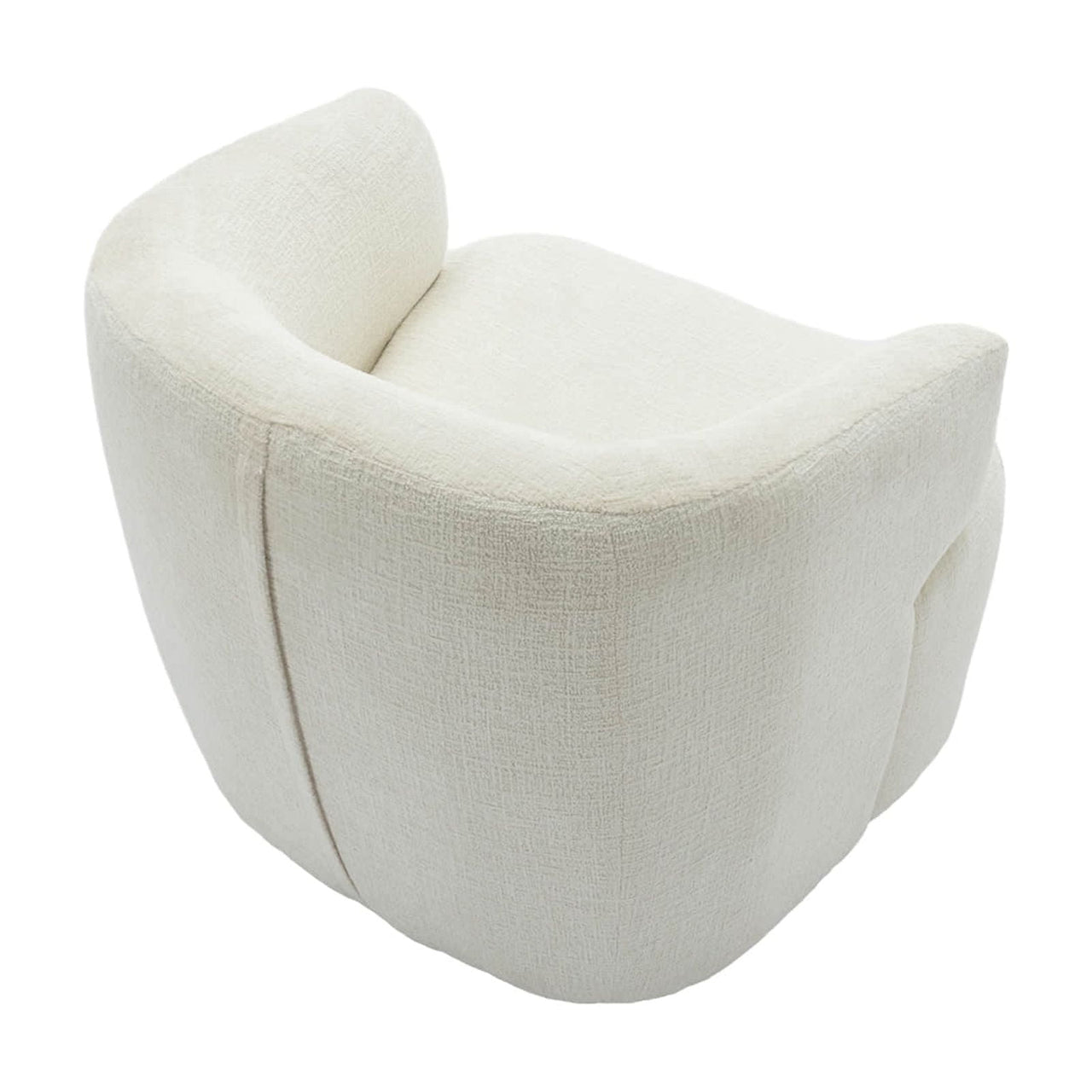 30" Wide Chenille Upholstered Swivel Accent Chair Boucle Swivel Barrel Chair