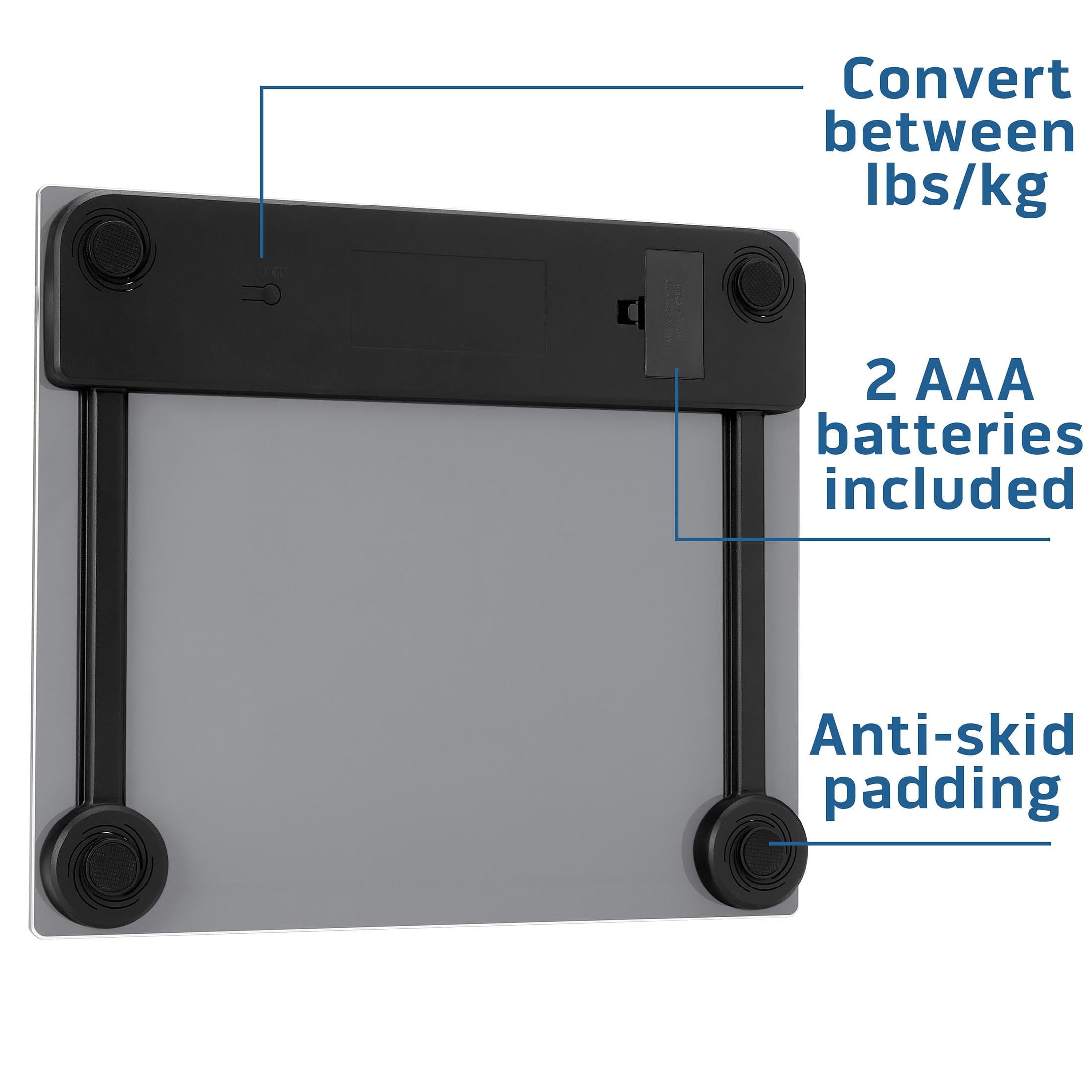 Health o meter Extra Wide Platform Digital Bathroom Scale with Advanced Technology, 500 lb Capacity, Grey
