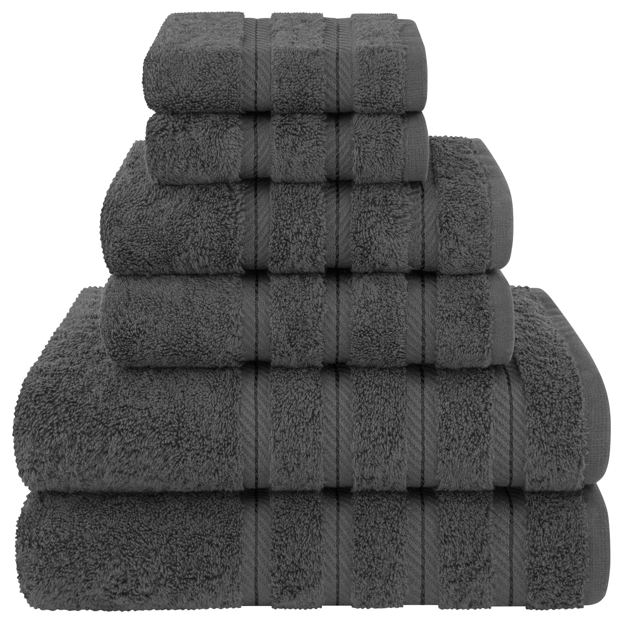 American Soft Linen Turkish 6 Piece Towel Set, 100% Cotton Premium Soft Bathroom Towels, Electric Blue