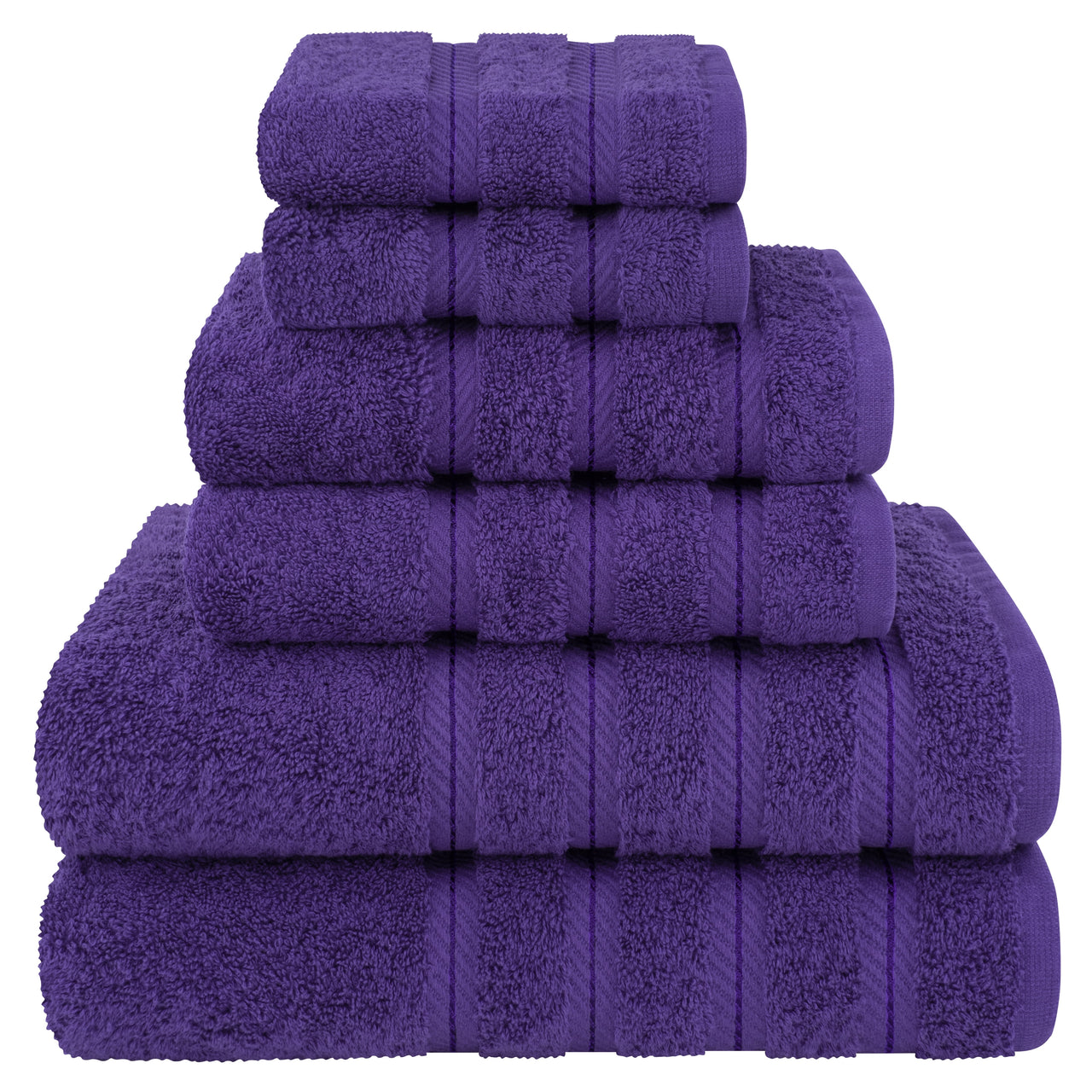 American Soft Linen Turkish 6 Piece Towel Set, 100% Cotton Premium Soft Bathroom Towels, Electric Blue