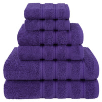 American Soft Linen Turkish 6 Piece Towel Set, 100% Cotton Premium Soft Bathroom Towels, Electric Blue