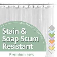 Barossa Design PEVA Clear Plastic Shower Curtain Liner Lightweight with 3 Magnets, Waterproof -72