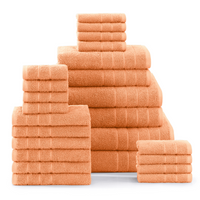 Casa Platino 100% Ring-Spun Cotton Bath Towels Set of 24 - 2 Bath Sheets, 2 Gym Towel, 2 Bath, 4 Fingertip, 6 Hand, 8 Washcloths, Gentle on Body, Quick Dry, Everyday Use – White