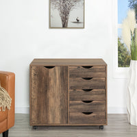 6 Drawer Dresser, Tall Dressers for Bedroom, Kids Dresser with Wheels, Storage Shelves with Drawers, Small Dresser for Closet, Makeup Dresser with 180 lbs Capacity - Grey