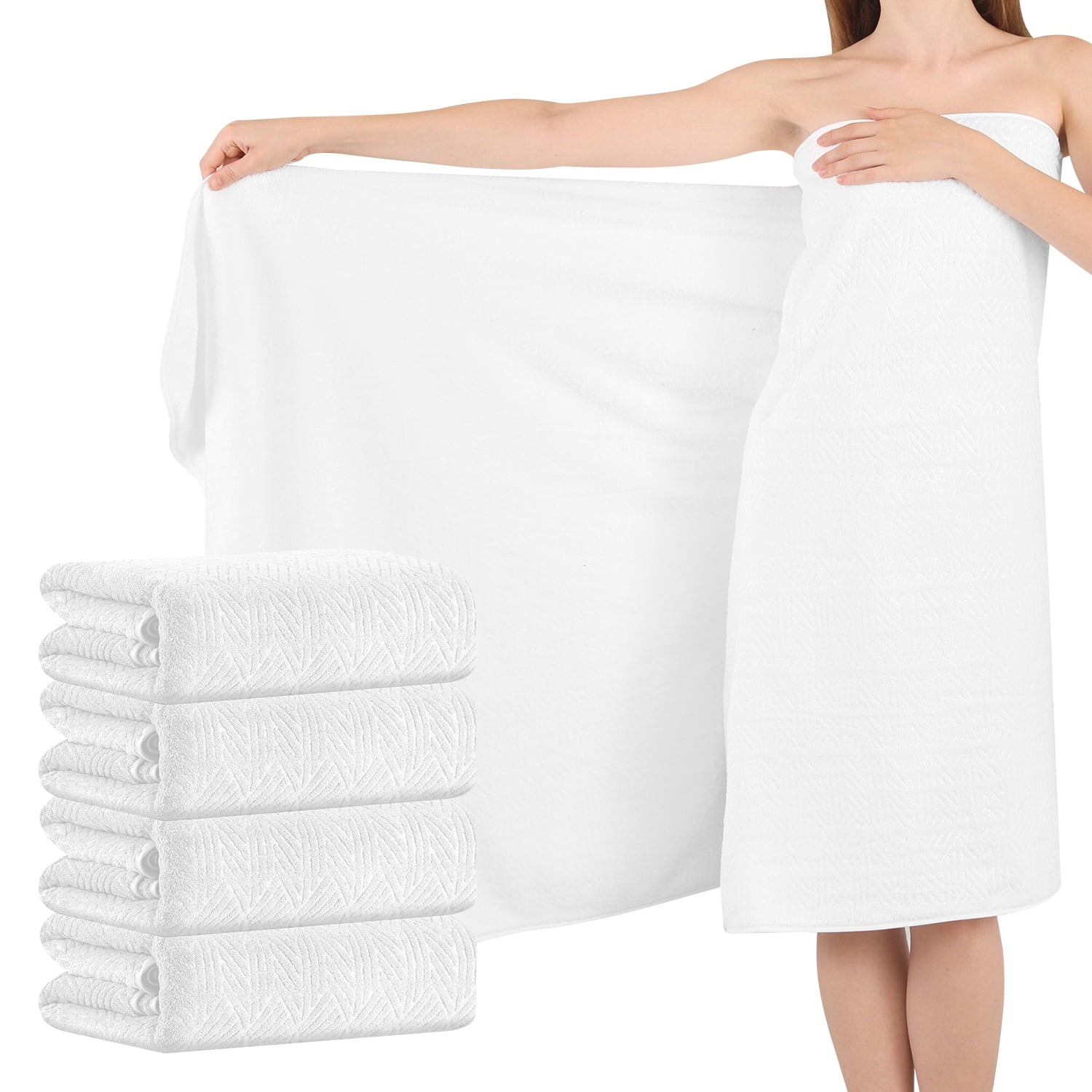 Green Essen 4 Pack Oversized Bath Towel Sets 700 GSM Soft Shower Towels 35 x 70 Inches Quick Dry Bath Sheets Highly Absorbent Bath Towel Clearance for Bathroom Spa Hotel Gym(Dark Grey)