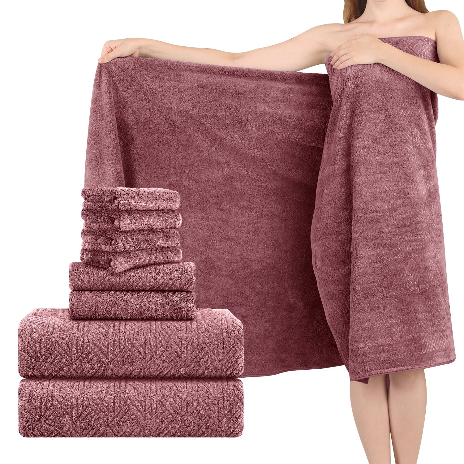 Green Essen 4 Pack Oversized Bath Towel Sets 700 GSM Soft Shower Towels 35 x 70 Inches Quick Dry Bath Sheets Highly Absorbent Bath Towel Clearance for Bathroom Spa Hotel Gym(Dark Grey)