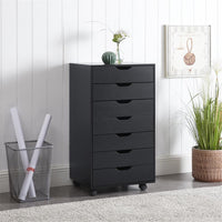 6 Drawer Dresser, Tall Dressers for Bedroom, Kids Dresser with Wheels, Storage Shelves with Drawers, Small Dresser for Closet, Makeup Dresser with 180 lbs Capacity - Grey