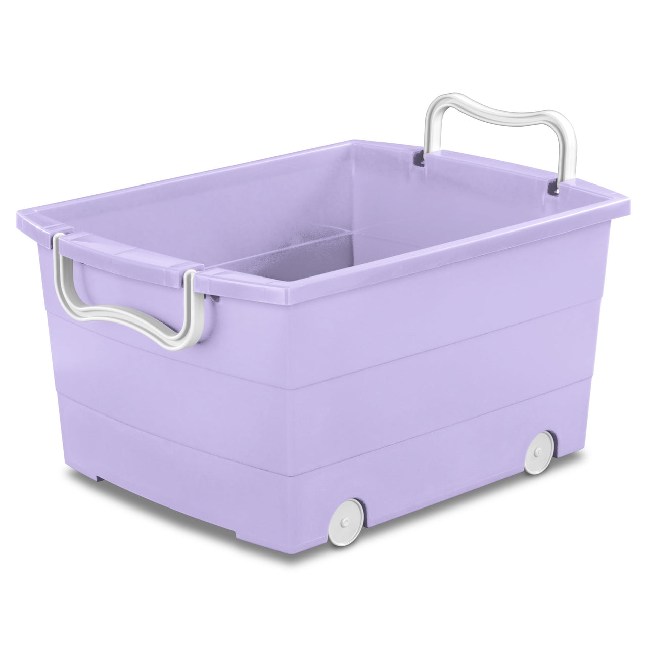 Your Zone Kids Rolling Toy Storage Bin with Handles, Purple, 22 in x 16 in x 11 in