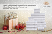 Casa Platino 100% Ring-Spun Cotton Bath Towels Set of 24 - 2 Bath Sheets, 2 Gym Towel, 2 Bath, 4 Fingertip, 6 Hand, 8 Washcloths, Gentle on Body, Quick Dry, Everyday Use – White