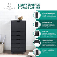 6 Drawer Dresser, Tall Dressers for Bedroom, Kids Dresser with Wheels, Storage Shelves with Drawers, Small Dresser for Closet, Makeup Dresser with 180 lbs Capacity - Grey