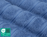 American Soft Linen Turkish 6 Piece Towel Set, 100% Cotton Premium Soft Bathroom Towels, Electric Blue