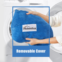 3.5FT Bean Bag Chair Adult Bean Bag Chair Large Bean Bag Chair with Filler Included Teardrop Bean Bag Chair with Removable Cover for Bedroom Living Room - (Large, Blue)