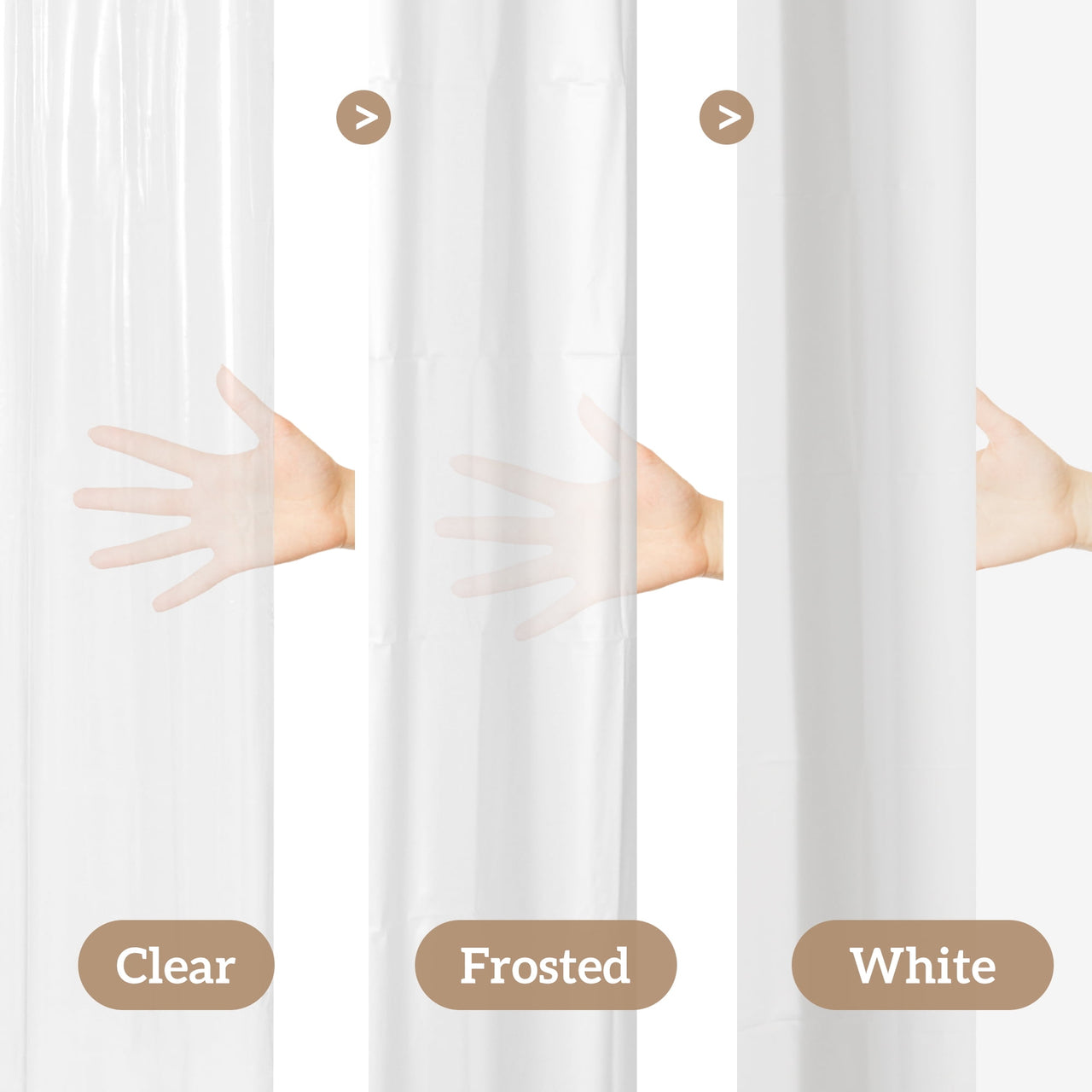 Barossa Design PEVA Clear Plastic Shower Curtain Liner Bathroom with 6 Magnets, Heavy Duty & Waterproof-72" x 72"