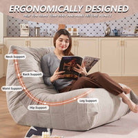 Adult Bean Bag Chair,Memory Foam Togo Sofa,Lazy Floor Sofa, Ergonomically Designed Fireplace Chair, Multi-functional Chair for Living Room and Bedroom