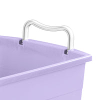 Your Zone Kids Rolling Toy Storage Bin with Handles, Purple, 22 in x 16 in x 11 in