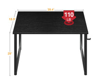 48 inch Large Computer Desk, Study Writing Table for Large Spaces, Simple Home Office Desks with Headphone Hooks, Black